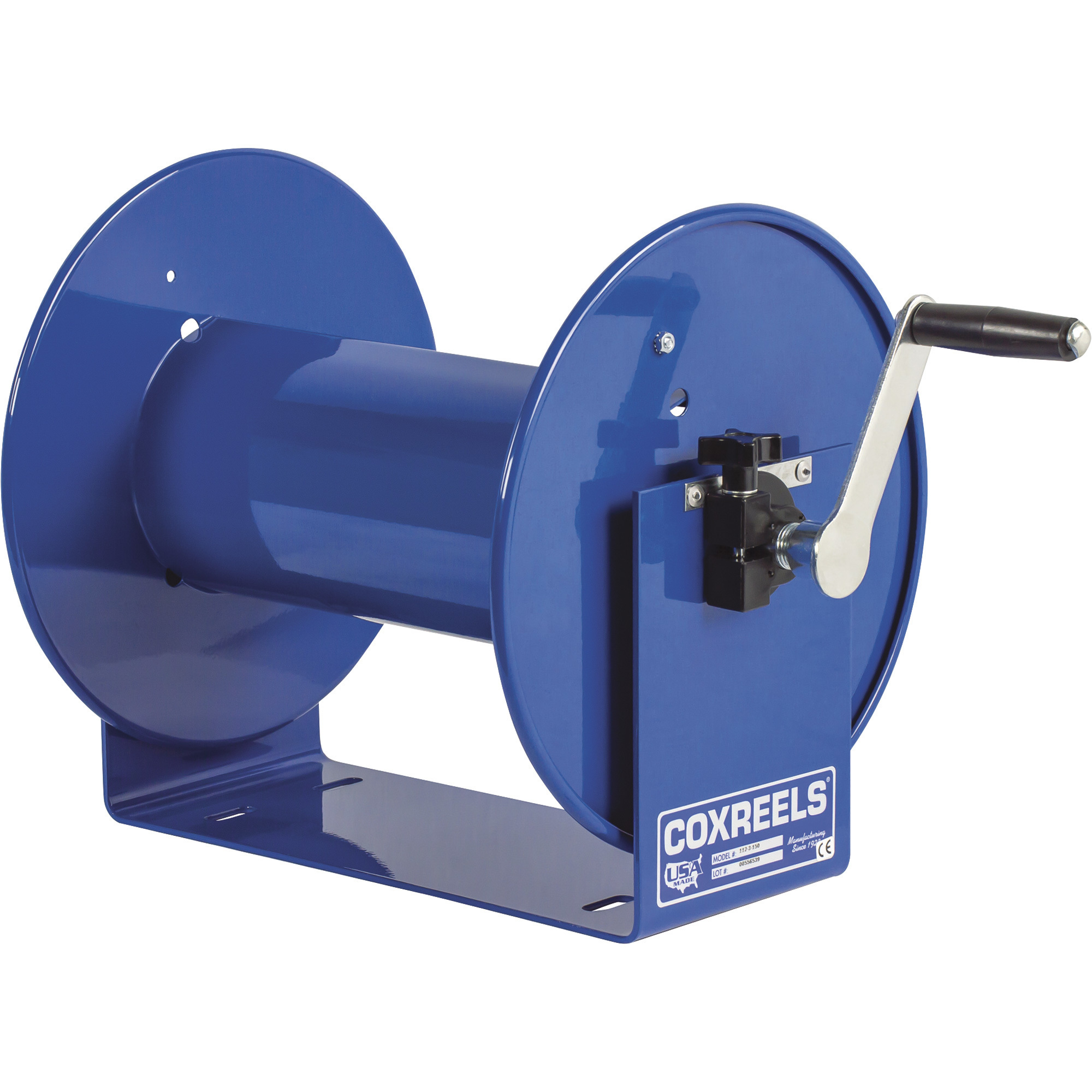 Coxreels Compact Hand Crank Hose Reel, Holds 3/8in. x 50ft. Hose, Max. 300 PSI, Model# 112-3-50